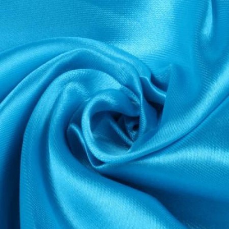 Ткань атласная однотонная голубая бирюза (метр )