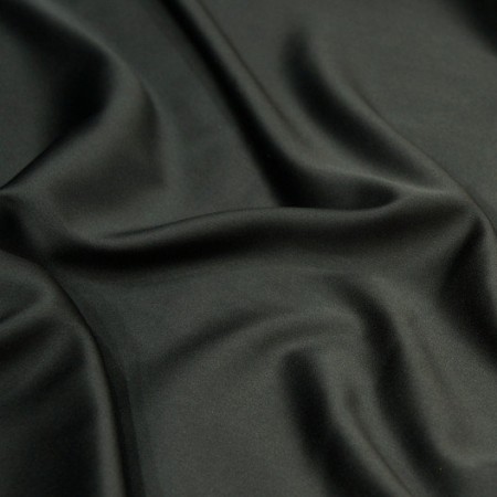 Ткань атлас королевский стрейч черный (метр )