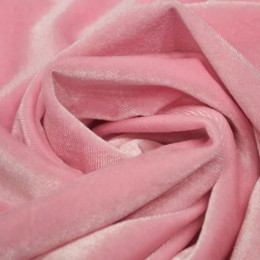 Ткань бархат стрейч розовый (метр )