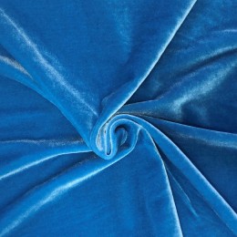 Ткань бархат стрейч голубой (метр )
