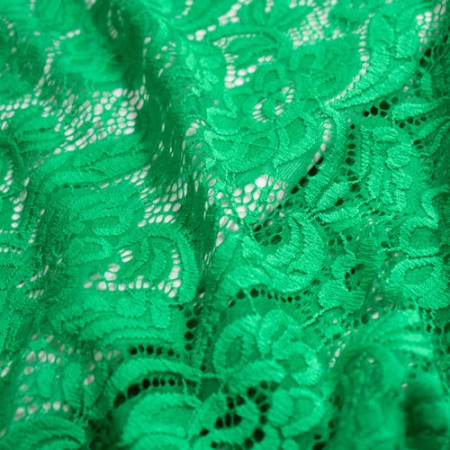 Ткань гипюр стрейчевый розочки зеленый (метр )