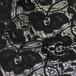 Ткань гипюр стрейчевый розочки черный (метр )