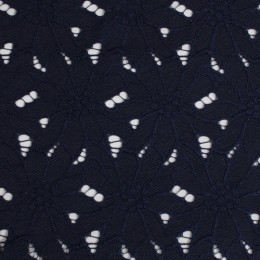Ткань гипюр плотный темно-синий  (метр )