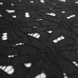 Ткань гипюр плотный черный  (метр )