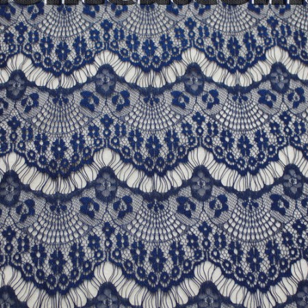 Ткань гипюр стрейчевый реснички (темно-синий) (метр )