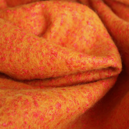 Ткань пальтовая букле оранжевая (Турция)  (метр )