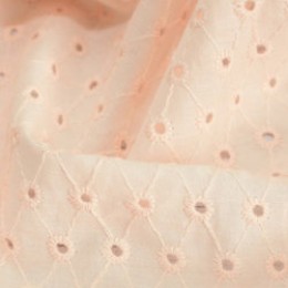 Ткань батист с вышивкой персиковый (метр )