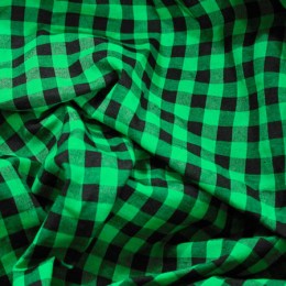 Ткань рубашечная клетка зеленый-черный (метр )