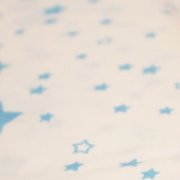 Ткань сатин хлопок принт голубые звезды 66119 (метр )