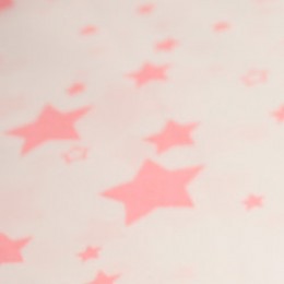 Ткань сатин хлопок принт голубые розовые звезды 66120 (метр )