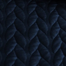 Ткань стеганый трикотаж кожа косичка (темно-синий) (метр )