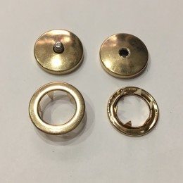 Кнопка металлическая плоская нержавейка 17мм золото беби (1000 штук)