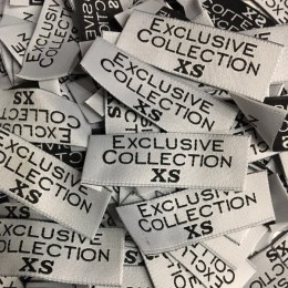 Этикетка жаккардовая вышитая Exclusive Collection 20мм XS (1000 штук)