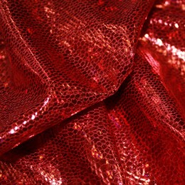 Ткань бифлекс голограмма красное (метр )
