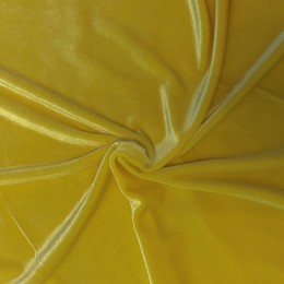 Ткань бархат стрейч желтый (метр )