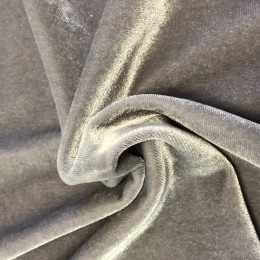 Ткань бархат стрейч свело серый (метр )