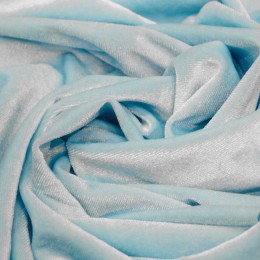 Ткань бархат стрейч свело голубой (метр )