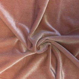 Ткань бархат стрейч персиковая пудра (метр )