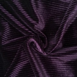 Ткань бархат полоска фиолет (метр )