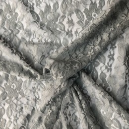 Ткань гипюр стрейч тонкий светло серый (метр )