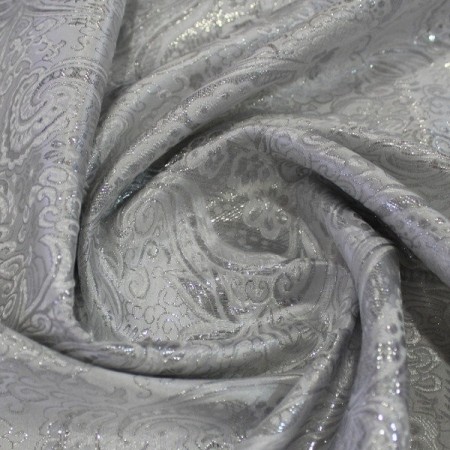 Ткань парча жаккард серебро (метр )