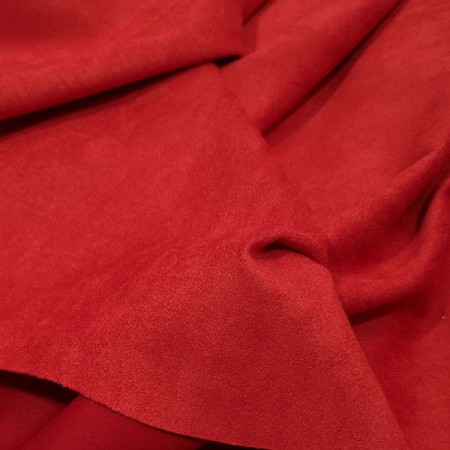 Ткань замша на дайвинге красная  (метр )
