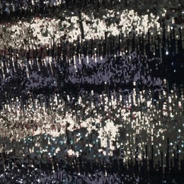 Ткань пайеточная (чешуя) омбрэ темно синяя с серебром (метр )