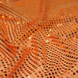 Ткань пайеточная копейка оранжевая (метр )