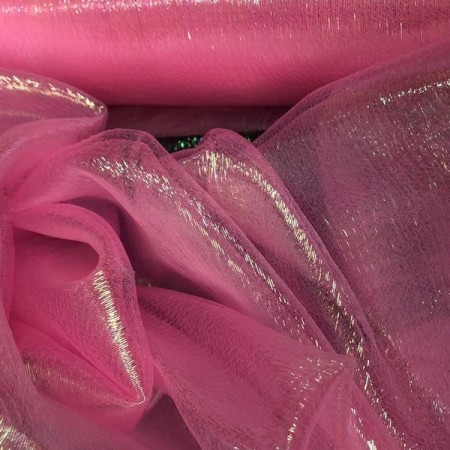 Ткань органза хамелеон розовая (метр )