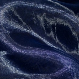 Ткань органза однотонный темно синяя (метр )
