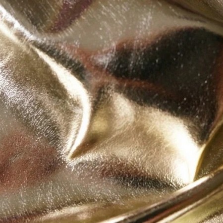Ткань кожа стрейч металлик светлое золото (метр )
