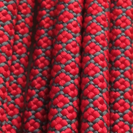 Шнурок круглый 6мм №32 1,25м красный с серым  (пара)
