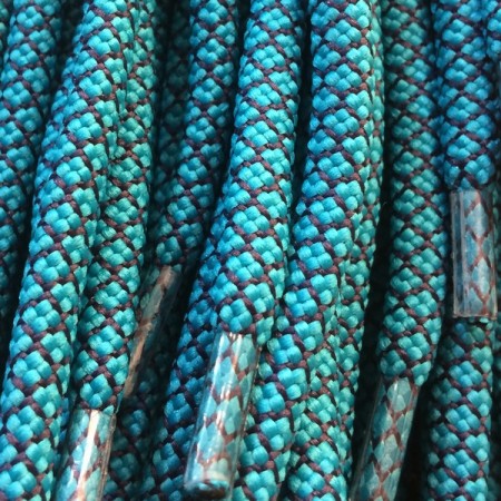 Шнурок круглый 6мм №32 1,25м морская волна с синим (пара)